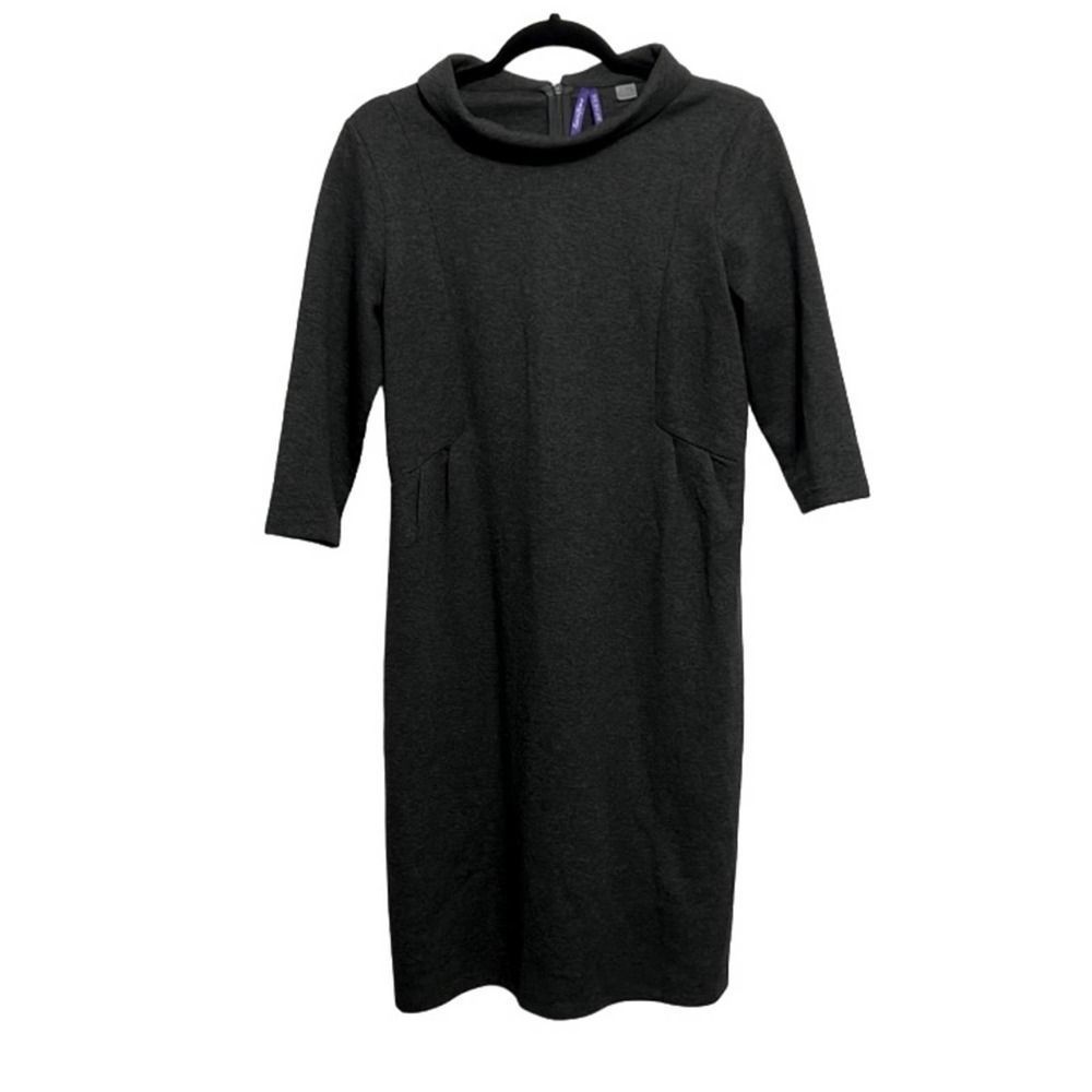 Seraphine Charcoal Gray Maternity Ponte Dress